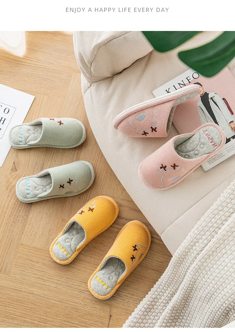 Xinwang winter new cotton slippers home wholesale women's winter warm indoor home couple plush cotton slippers men — feature 17