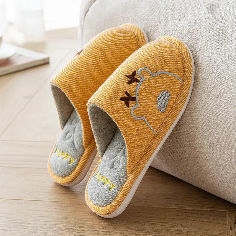 Xinwang winter new cotton slippers home wholesale women's winter warm indoor home couple plush cotton slippers men