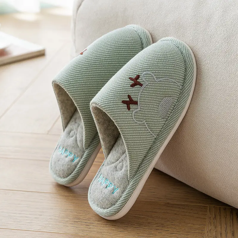 Xinwang winter new cotton slippers home wholesale women's winter warm indoor home couple plush cotton slippers men