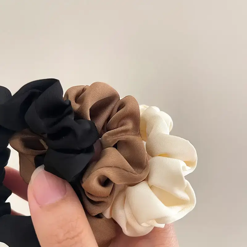 Elegant Hair Band with Silk Satin Beige Black White - Image 4