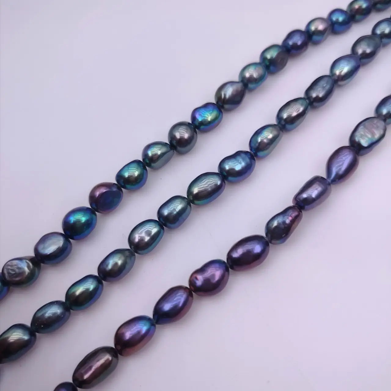 Black Baroque Pearl Necklace 7-8mm Natural Freshwater - Image 3