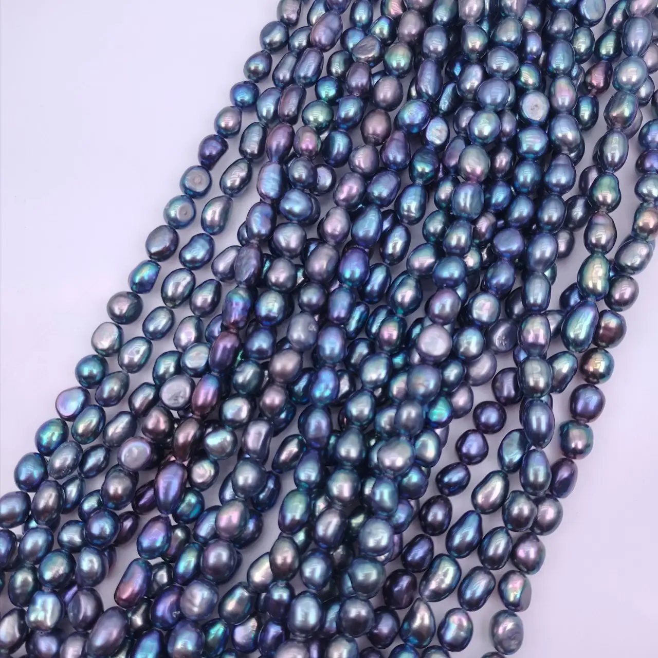 Black Baroque Pearl Necklace 7-8mm Natural Freshwater - Image 4