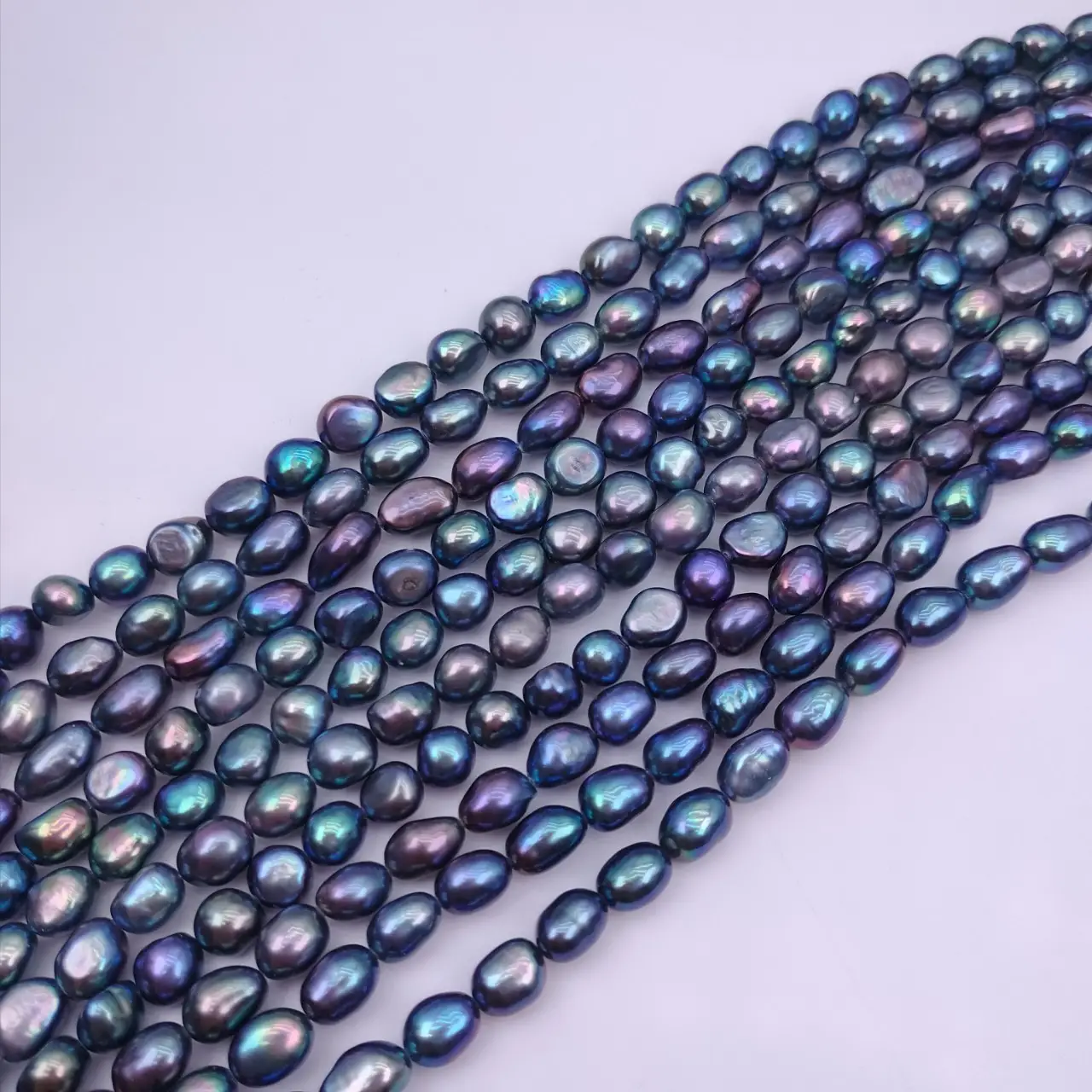 Black Baroque Pearl Necklace 7-8mm Natural Freshwater — feature 5