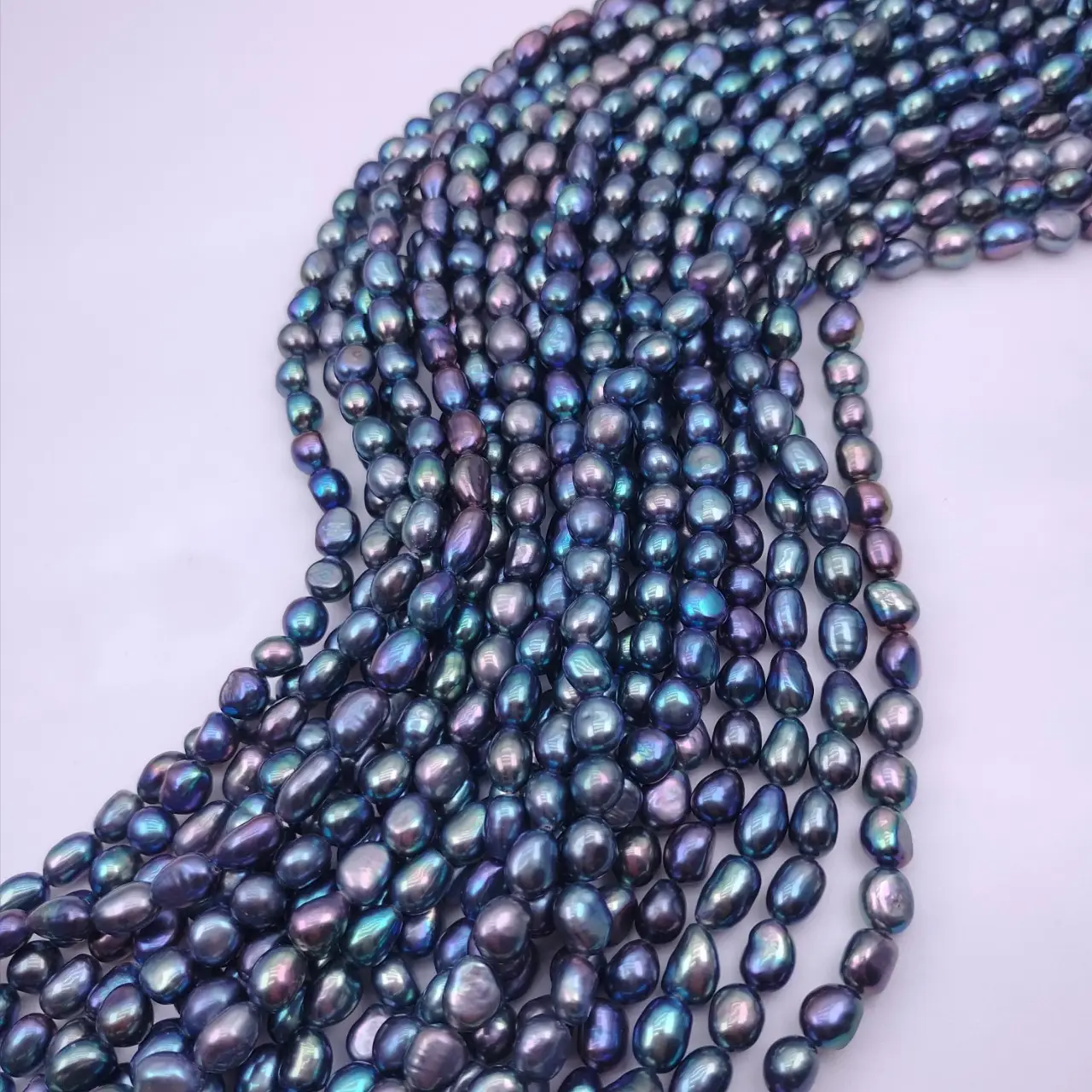 Black Baroque Pearl Necklace 7-8mm Natural Freshwater — feature 6
