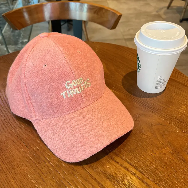 Blue Velvet Baseball Cap with "Good Thutins" Embroidery