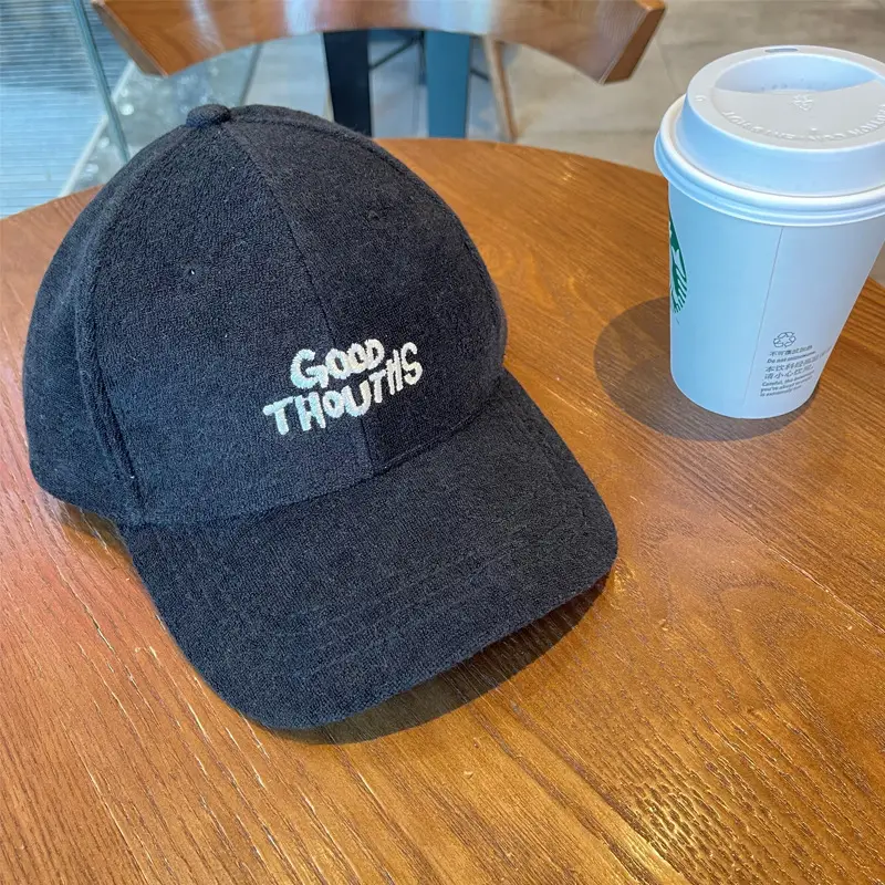 Blue Velvet Baseball Cap with "Good Thutins" Embroidery