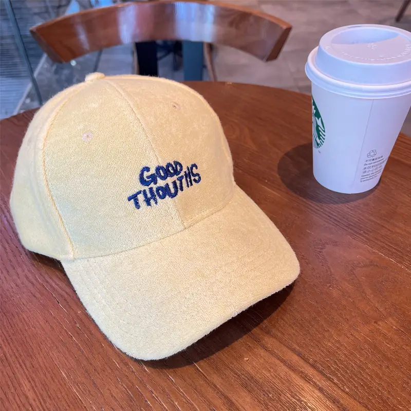 Blue Velvet Baseball Cap with "Good Thutins" Embroidery