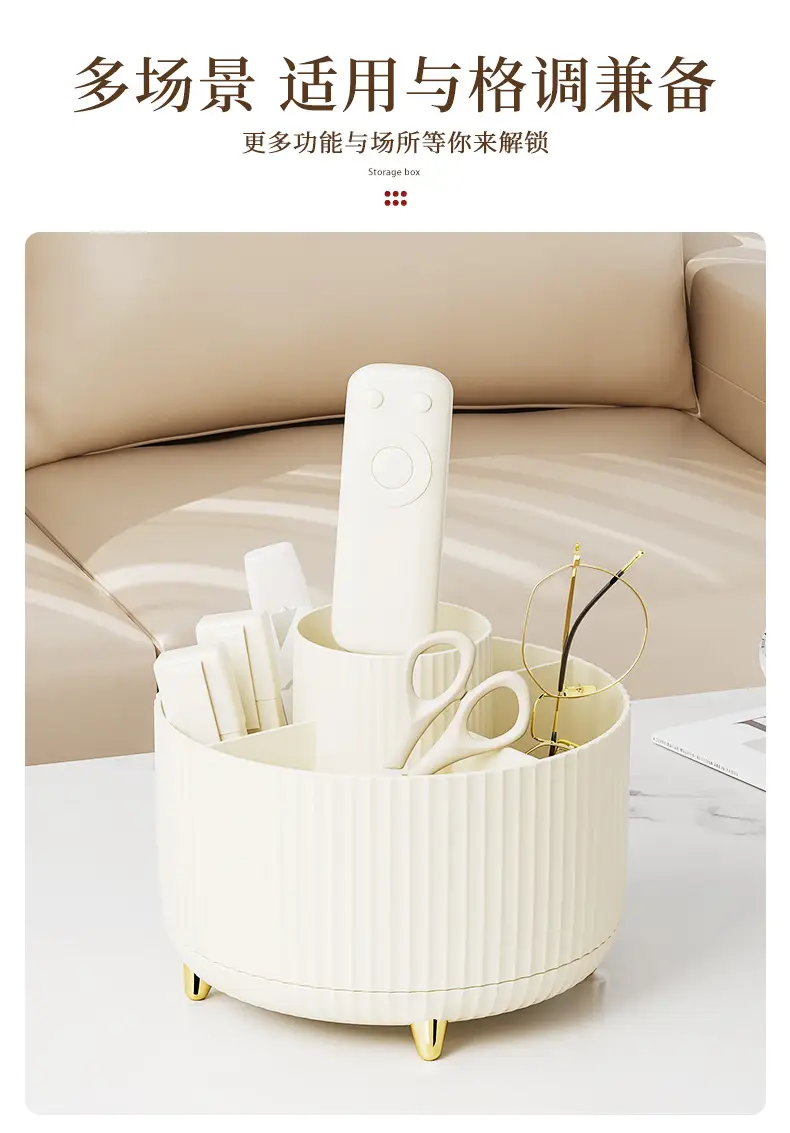 Rotating Plastic Desk Pen Storage Box Mint Green — feature 9