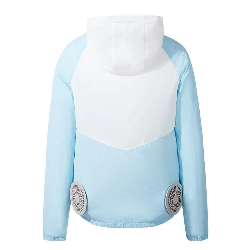 USB Rechargeable Cross-Body Cooling Fan Clothing Light Blue 12Hr - Image 12