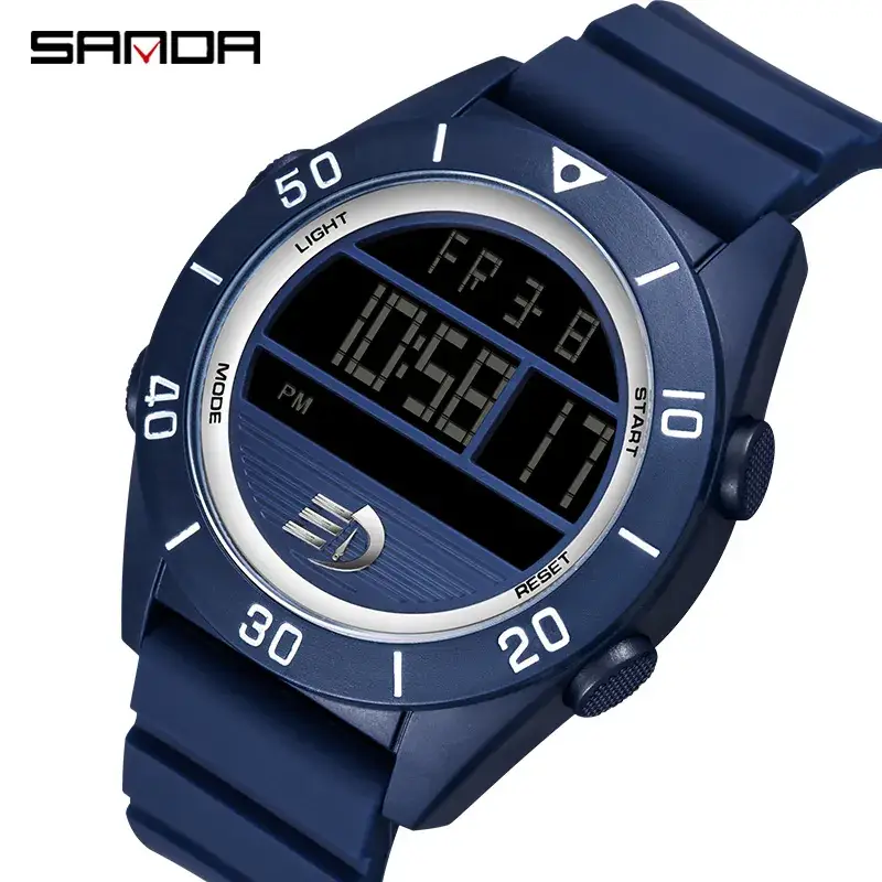 Sanda Black Digital Watch for Youth Sports Multi-Function - Image 6