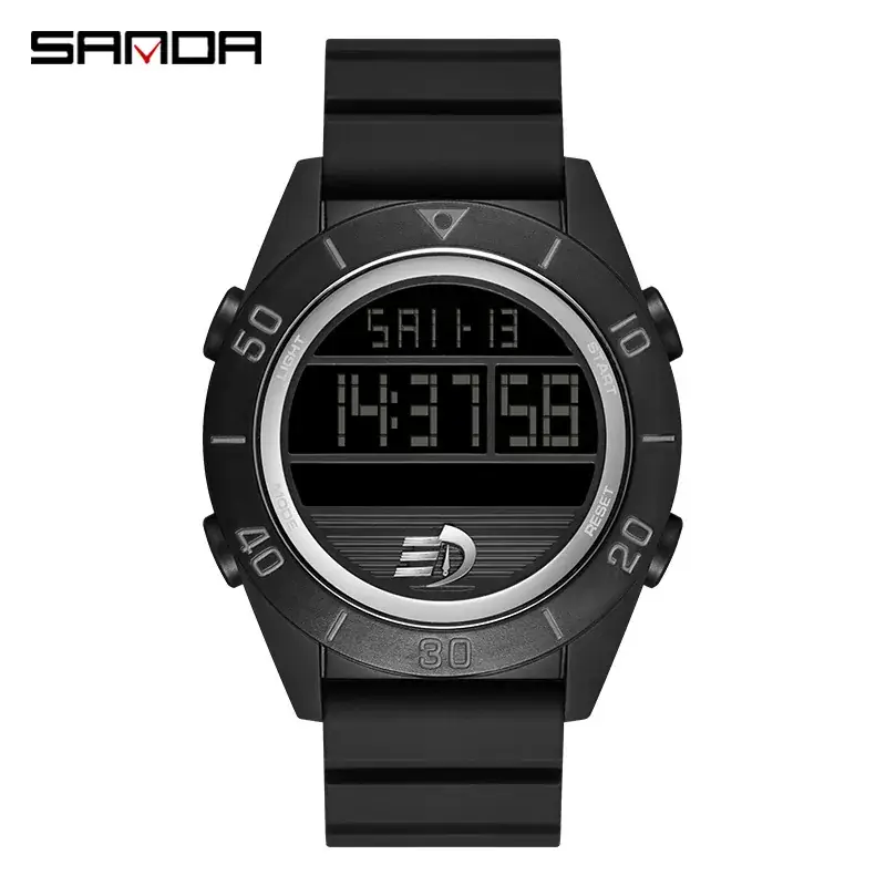 Sanda Black Digital Watch for Youth Sports Multi-Function - Image 10