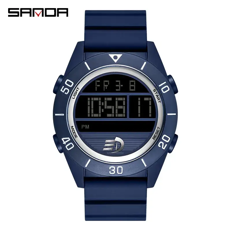 Sanda Black Digital Watch for Youth Sports Multi-Function - Image 4