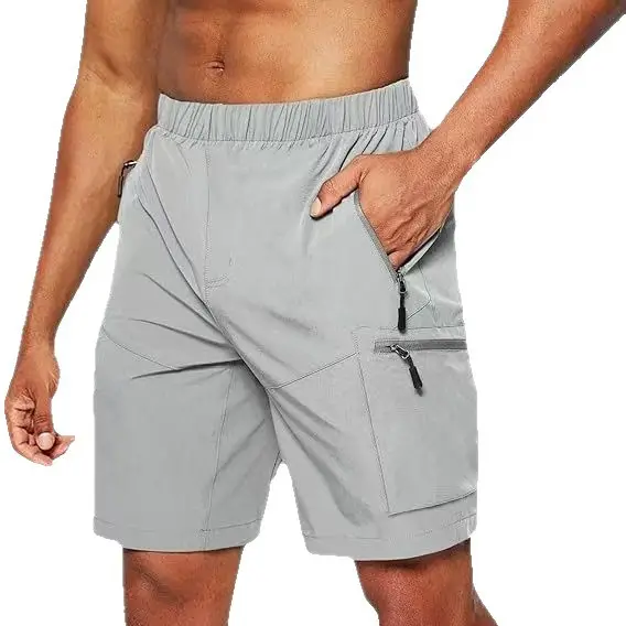 Men's Black Zipper Shorts with Multi-Pockets Large - Image 11