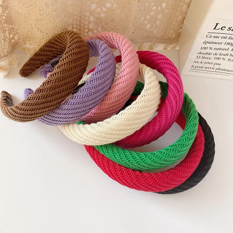Green Knitted Wool Headband for Women