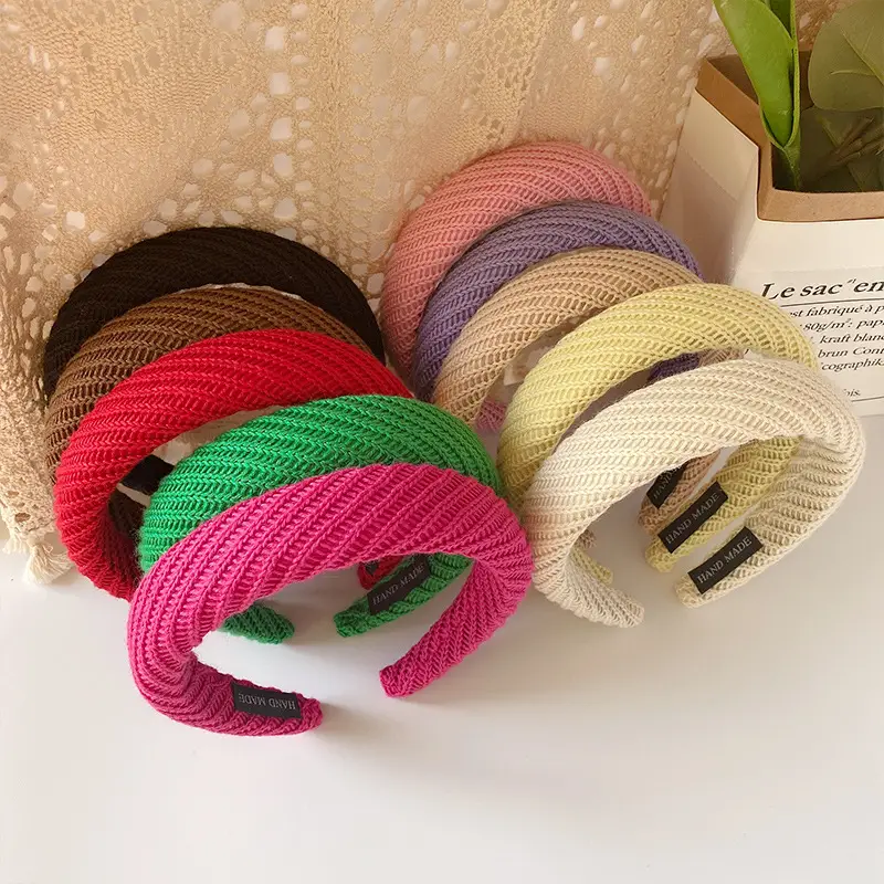 Green Knitted Wool Headband for Women