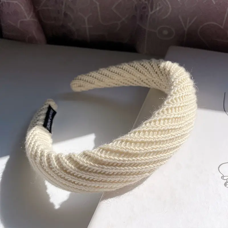 Green Knitted Wool Headband for Women