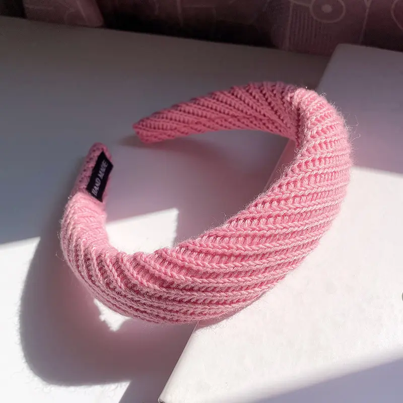 Green Knitted Wool Headband for Women