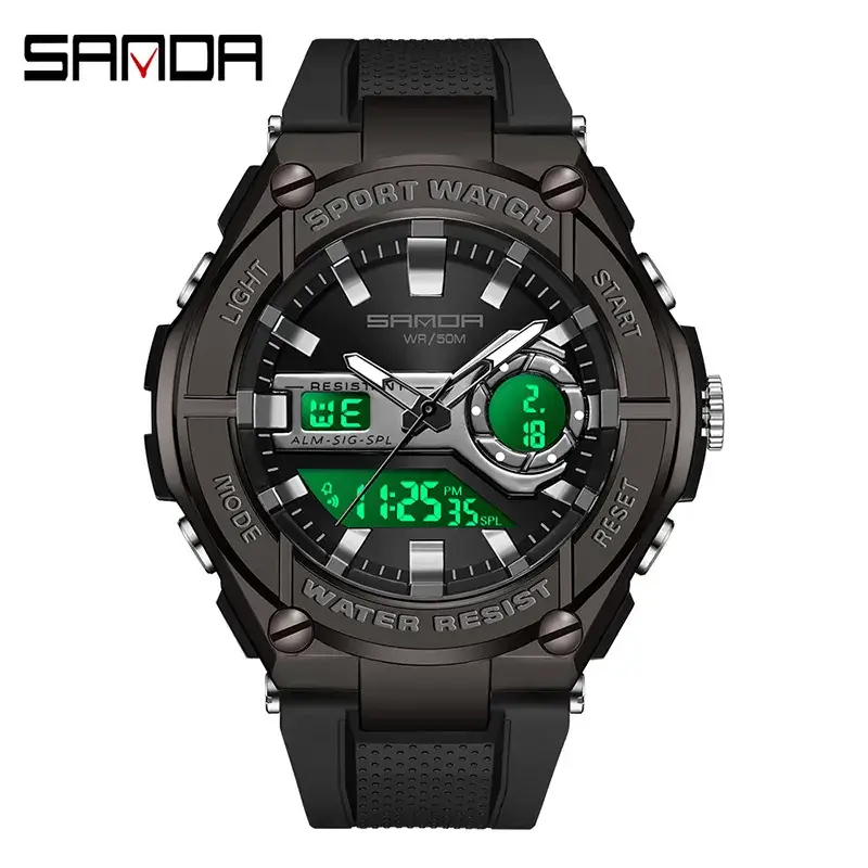Sanda Sport Watch with RGB Band & Digital Display - Image 2