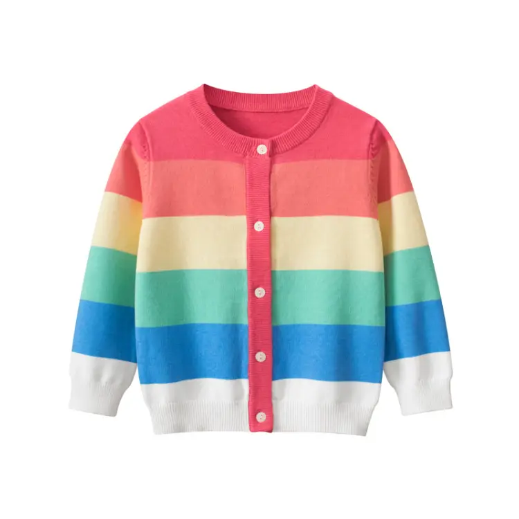 Pink Knitted Cardigan Coat for Girls 2024 - Image 5