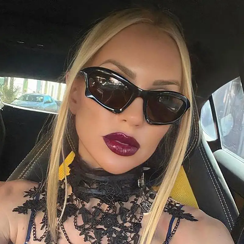 European American 2022 Y2K Futuristic Sunglasses Hot Girls Riding High