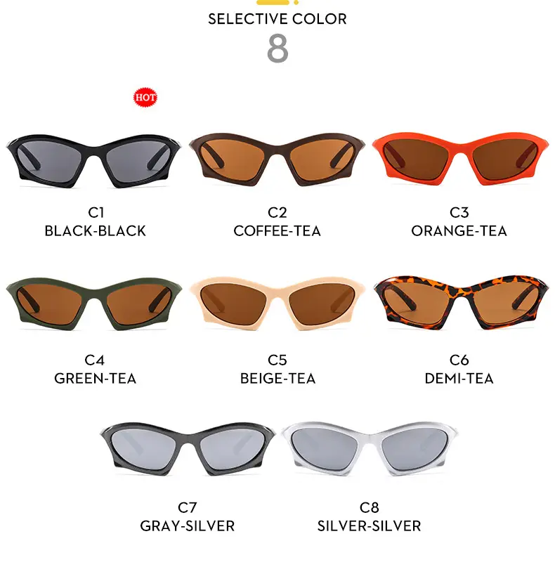 European American 2022 Y2K Futuristic Sunglasses Hot Girls Riding High — feature 11