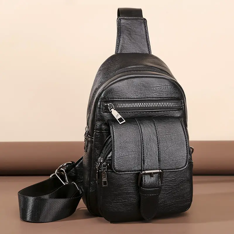 New Women's PU Leather Shoulder Bag Brown Retro Style - Image 4