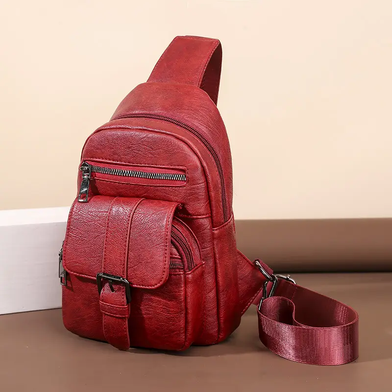 New Women's PU Leather Shoulder Bag Brown Retro Style - Image 5