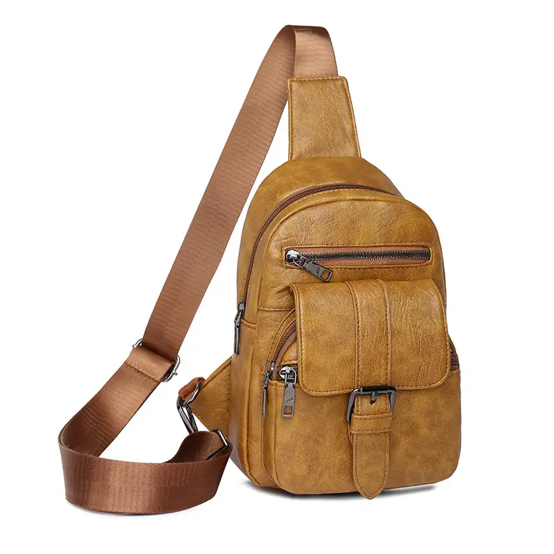 New Women's PU Leather Shoulder Bag Brown Retro Style - Image 7