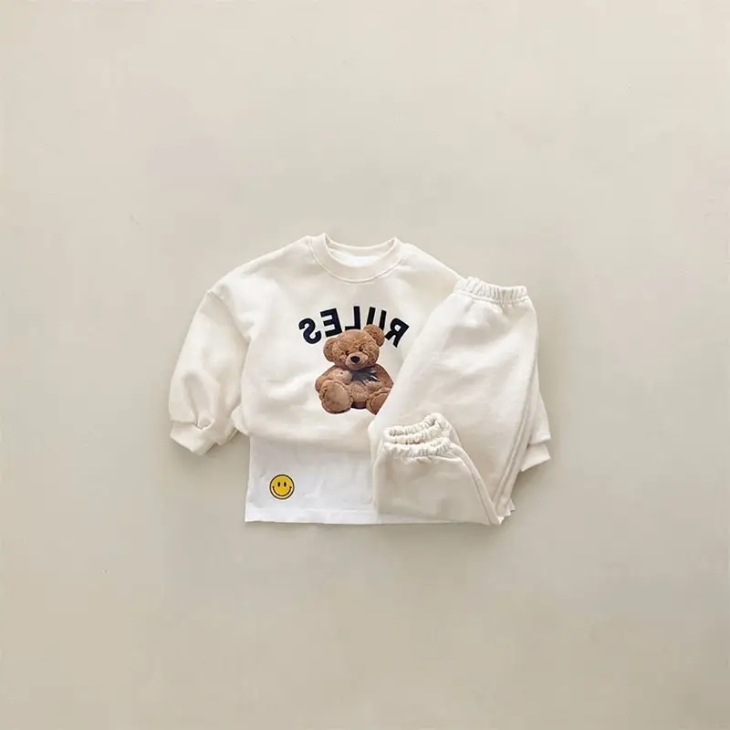 White Bear Print Korean Style Sweater for Boys Girls - Image 3