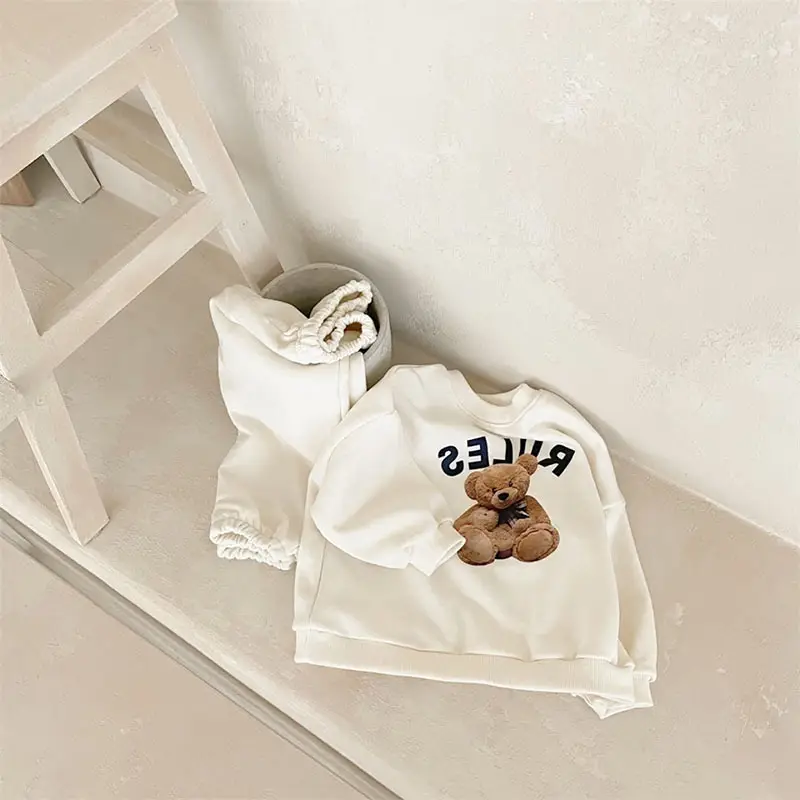 White Bear Print Korean Style Sweater for Boys Girls - Image 4