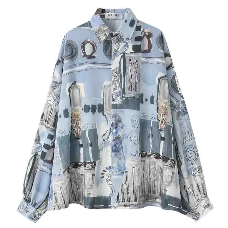 2022 Japanese Long Sleeve Floral Shirt Men's Retro Hong Kong Style - Image 5