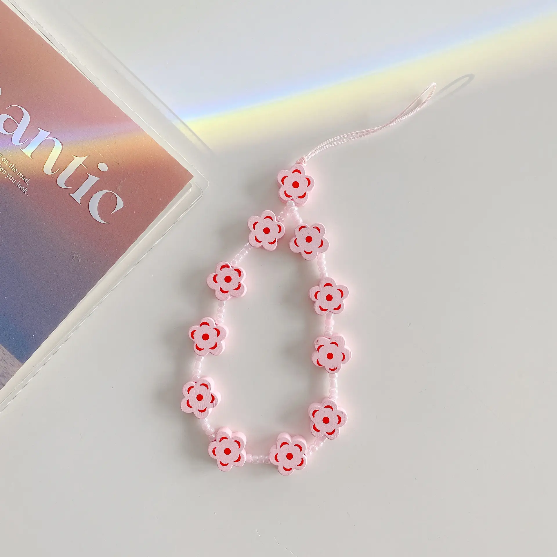 Pink Flower Pearl Bracelet for Women Unisex - Image 26
