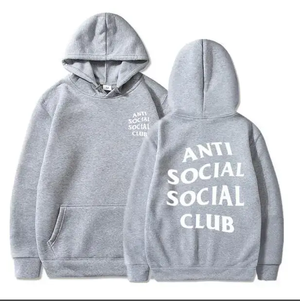 Anti Social Club Hoodie Set Maroon Loose Cotton for Men Women - Image 4
