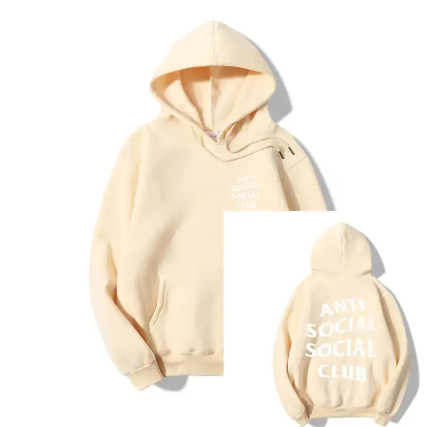 Anti Social Club Hoodie Set Maroon Loose Cotton for Men Women - Image 11