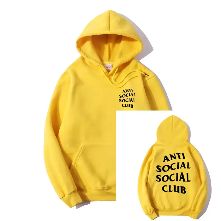 Anti Social Club Hoodie Set Maroon Loose Cotton for Men Women - Image 13