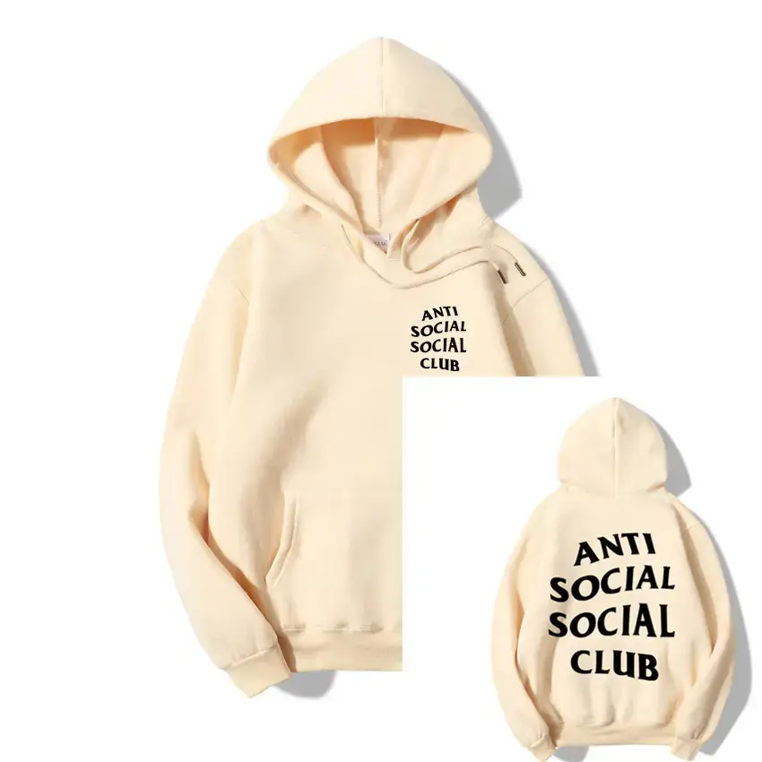 Anti Social Club Hoodie Set Maroon Loose Cotton for Men Women - Image 14