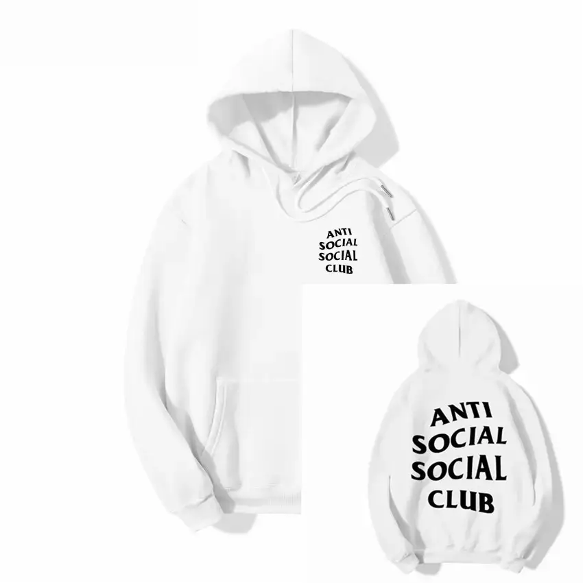 Anti Social Club Hoodie Set Maroon Loose Cotton for Men Women - Image 16
