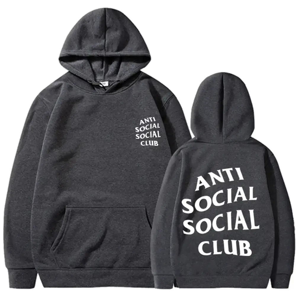 Anti Social Club Hoodie Set Maroon Loose Cotton for Men Women - Image 6