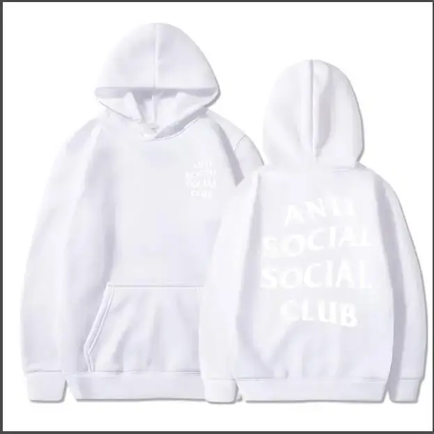 Anti Social Club Hoodie Set Maroon Loose Cotton for Men Women - Image 7