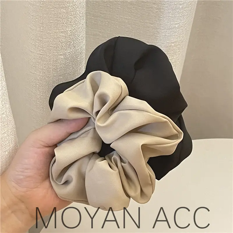 Korean Style Pure Color Large Intestine Hair Ring - Image 5