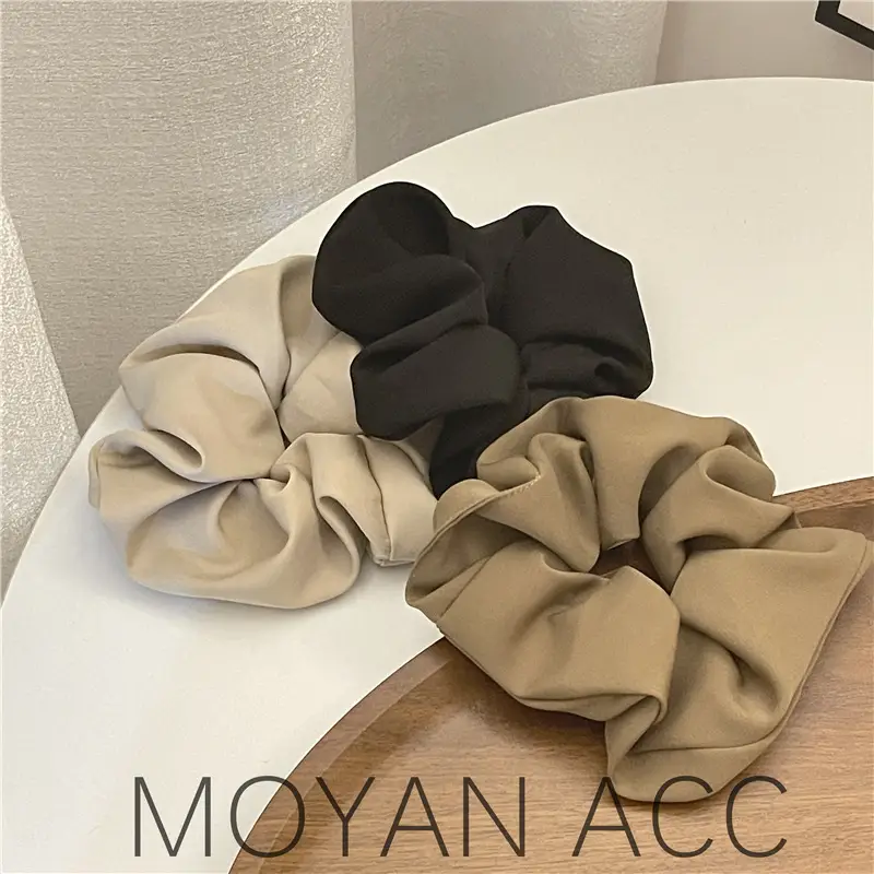 Korean Style Pure Color Large Intestine Hair Ring - Image 7