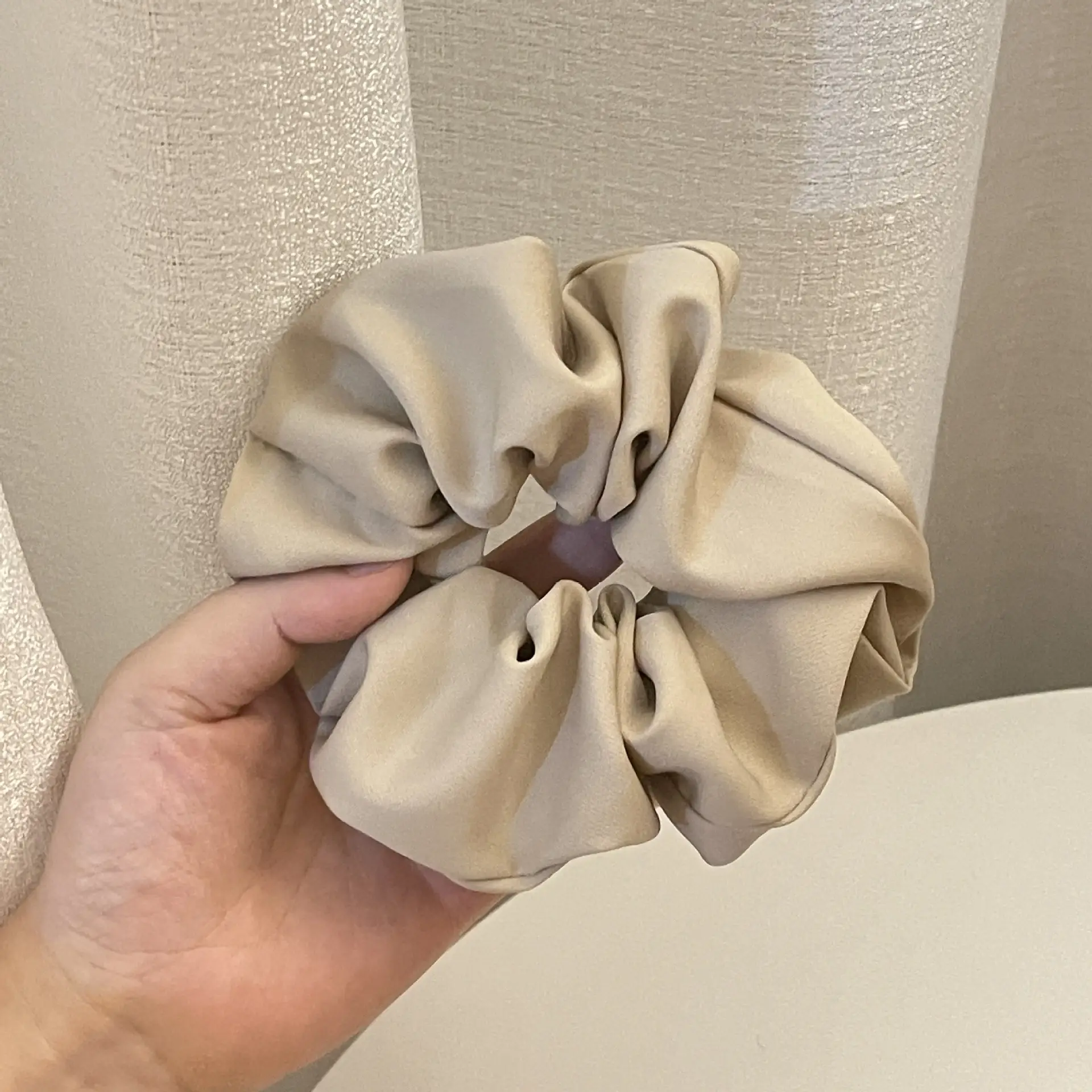 Korean Style Pure Color Large Intestine Hair Ring - Image 2
