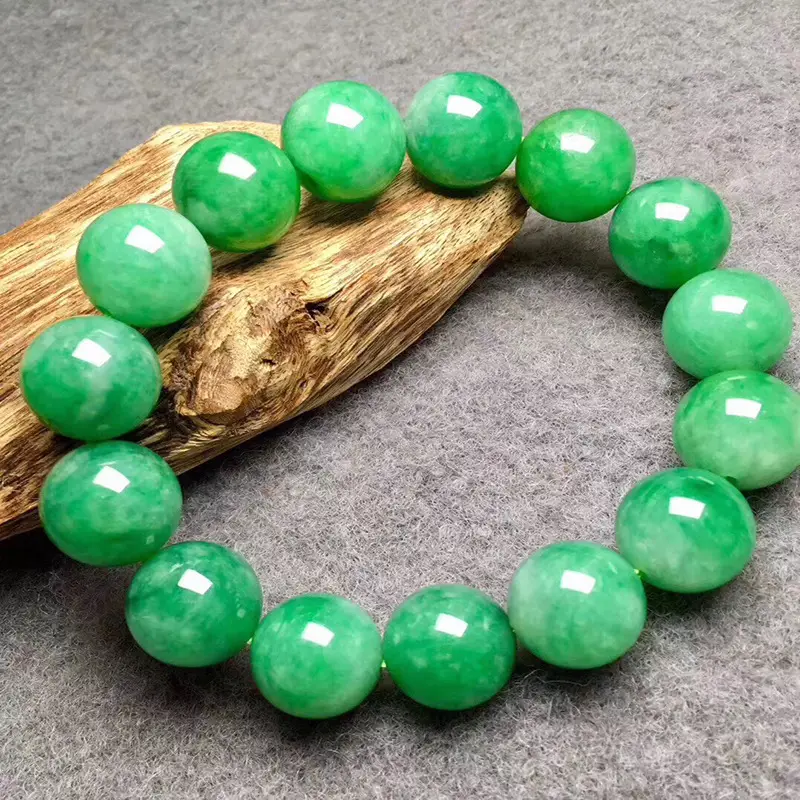 Green Jadeite Dry Bracelet with Bamboo Tube Design - Image 3