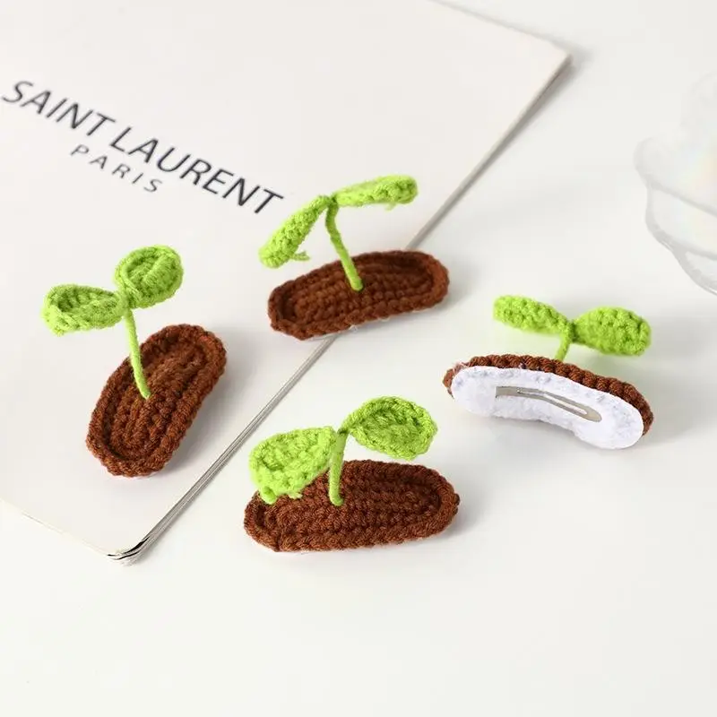 Pink Flower Hairpin with Green Bud Clip - Image 9