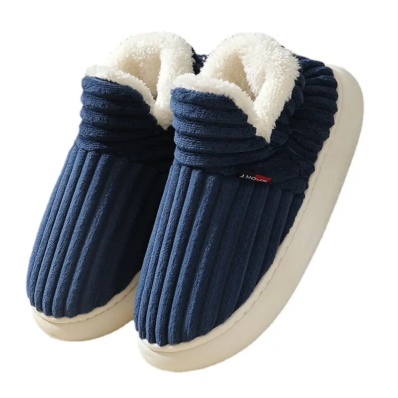 2025 Winter Closed-Back Cotton Slippers for Men, Thick-Soled Indoor and Outdoor Non-Slip Warm Cotton Shoes for Couples and Elderly Women
