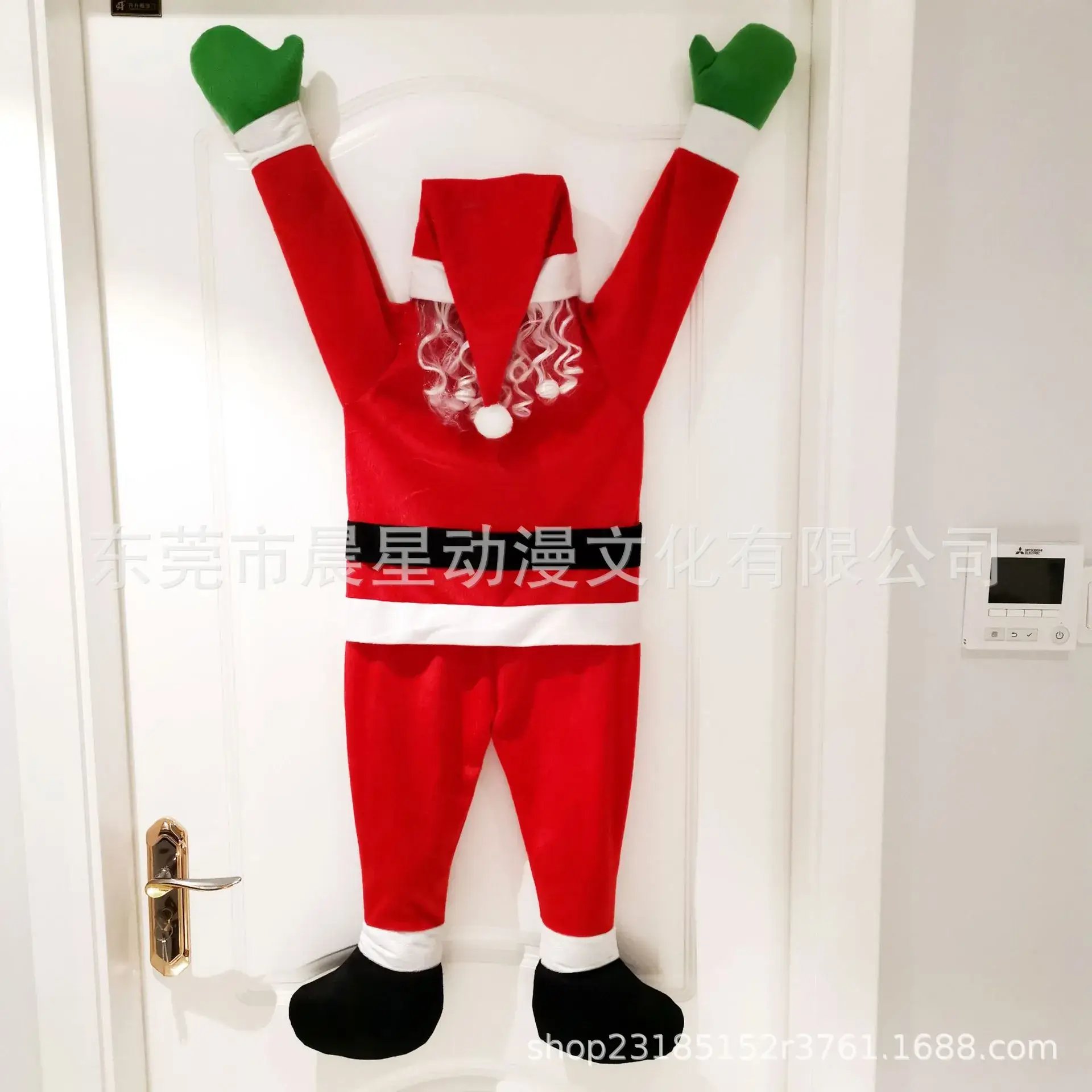 Red Flannel Santa Claus Climbing Wall Decor 170cm - Image 7