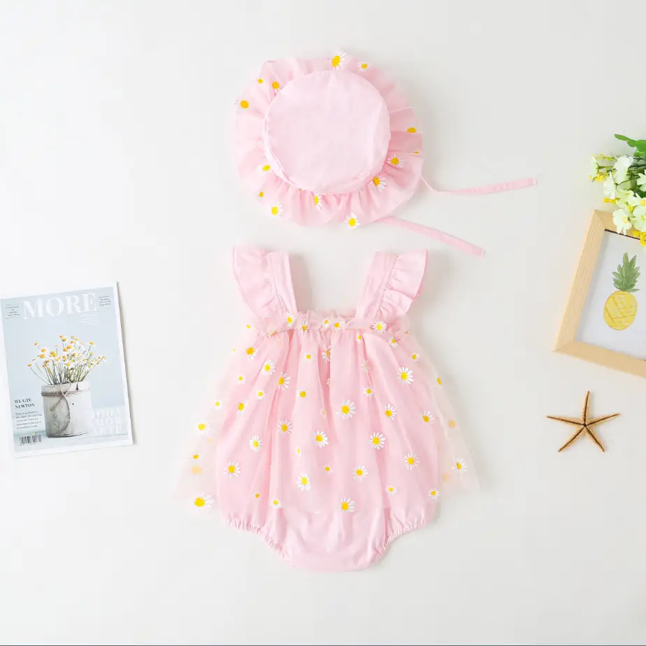 Yellow Baby Jumpsuit Set for Girls 100 Days Old