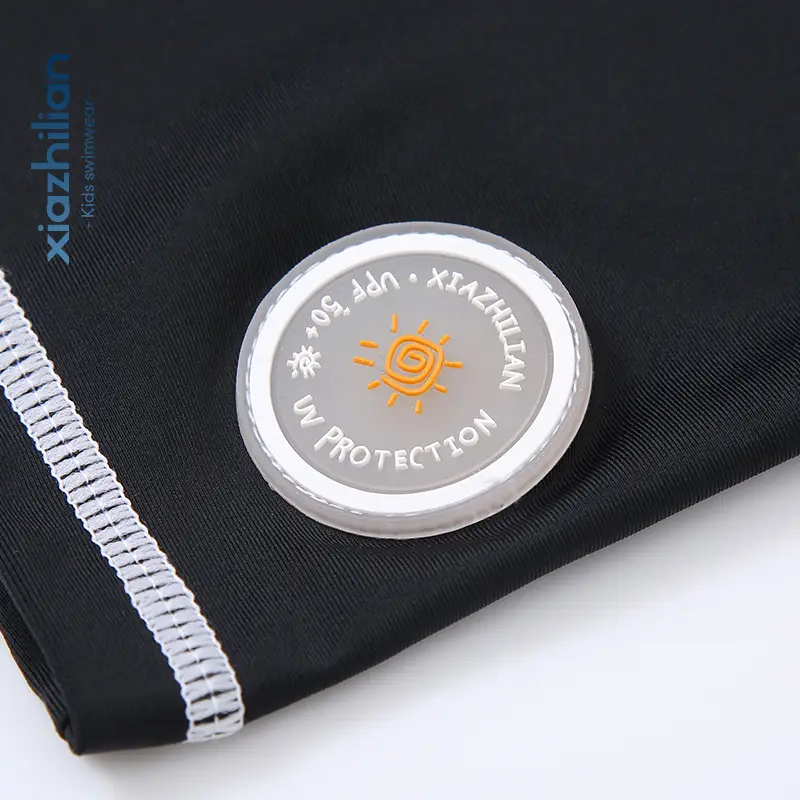 Black Long Sleeve Korean Han Fan Swimwear T-Shirt for Boys