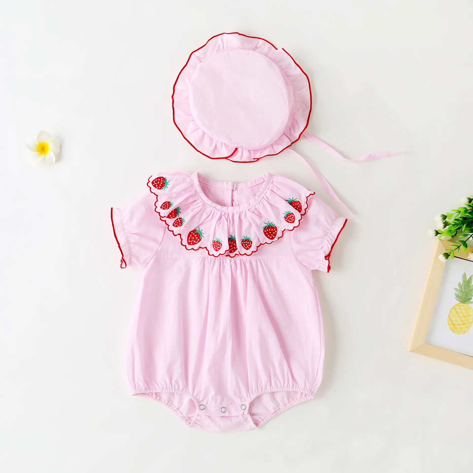 White Embroidered Baby Outfit for Newborns - Image 2