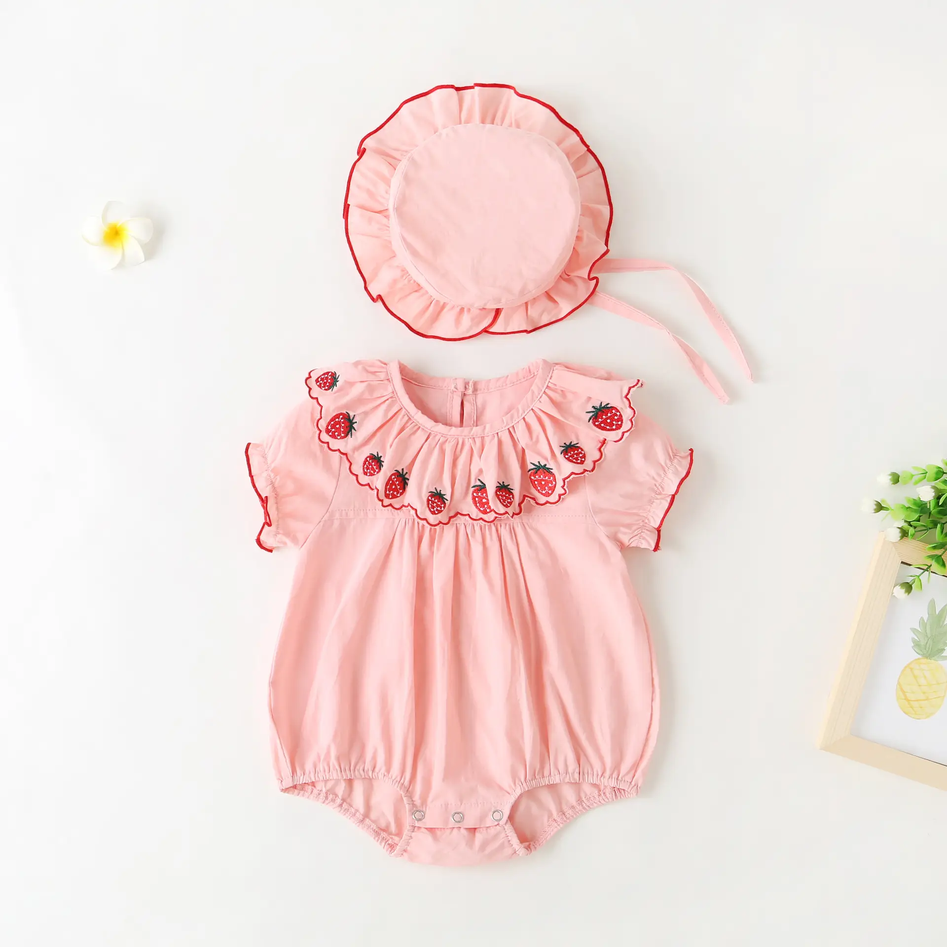 White Embroidered Baby Outfit for Newborns - Image 3